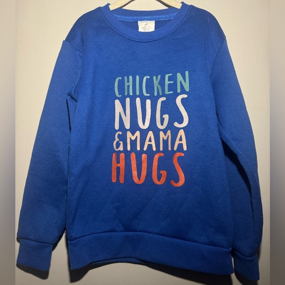 Boys Blue “Chicken Nugs and Mama Hugs” Crewneck Sweatshirt – Size 7Y - Picture 2 of 5